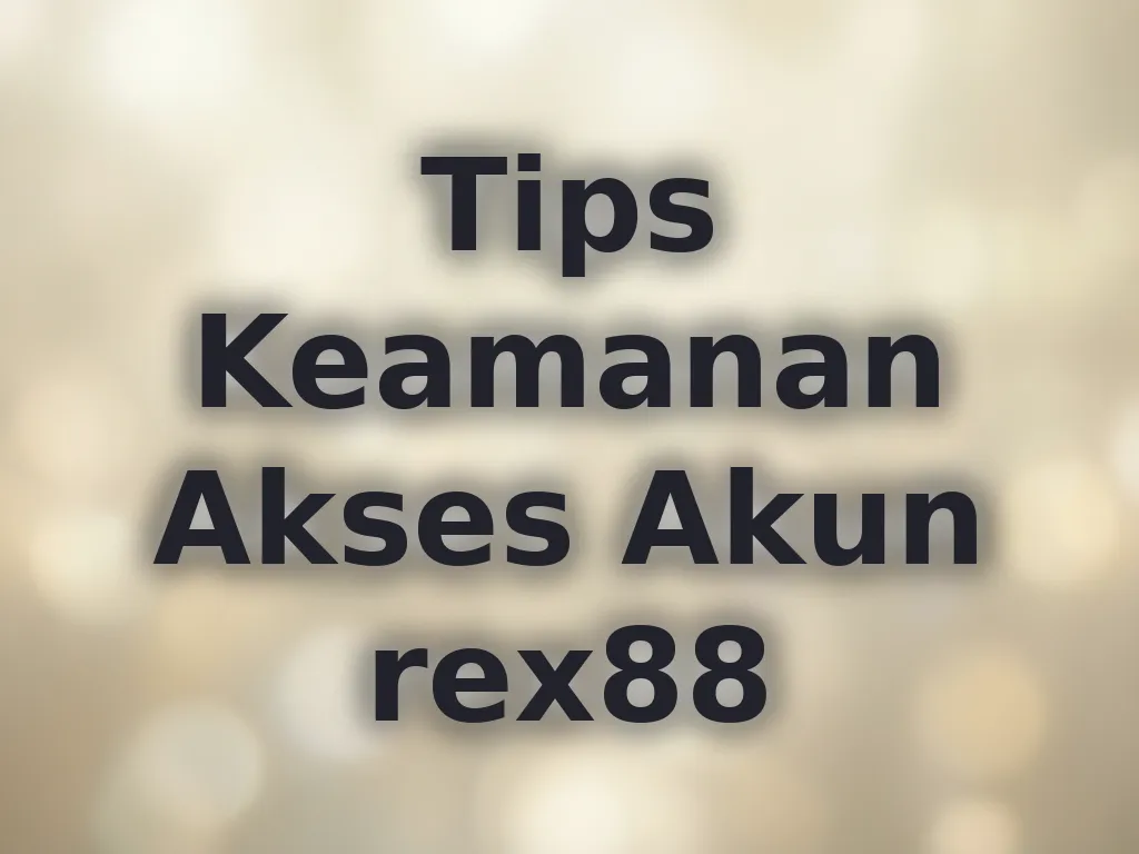 Tips Keamanan Akses Akun rex88